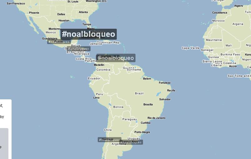 Bloqueo y Twitter. Mapa 