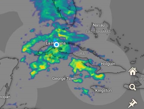 Radar del tiempo en Cuba 16.12.2023 Windy