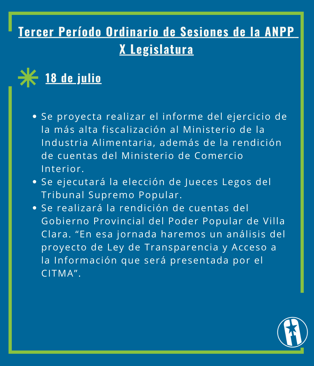 Tercer Período Ordinario de Sesiones de la ANPP