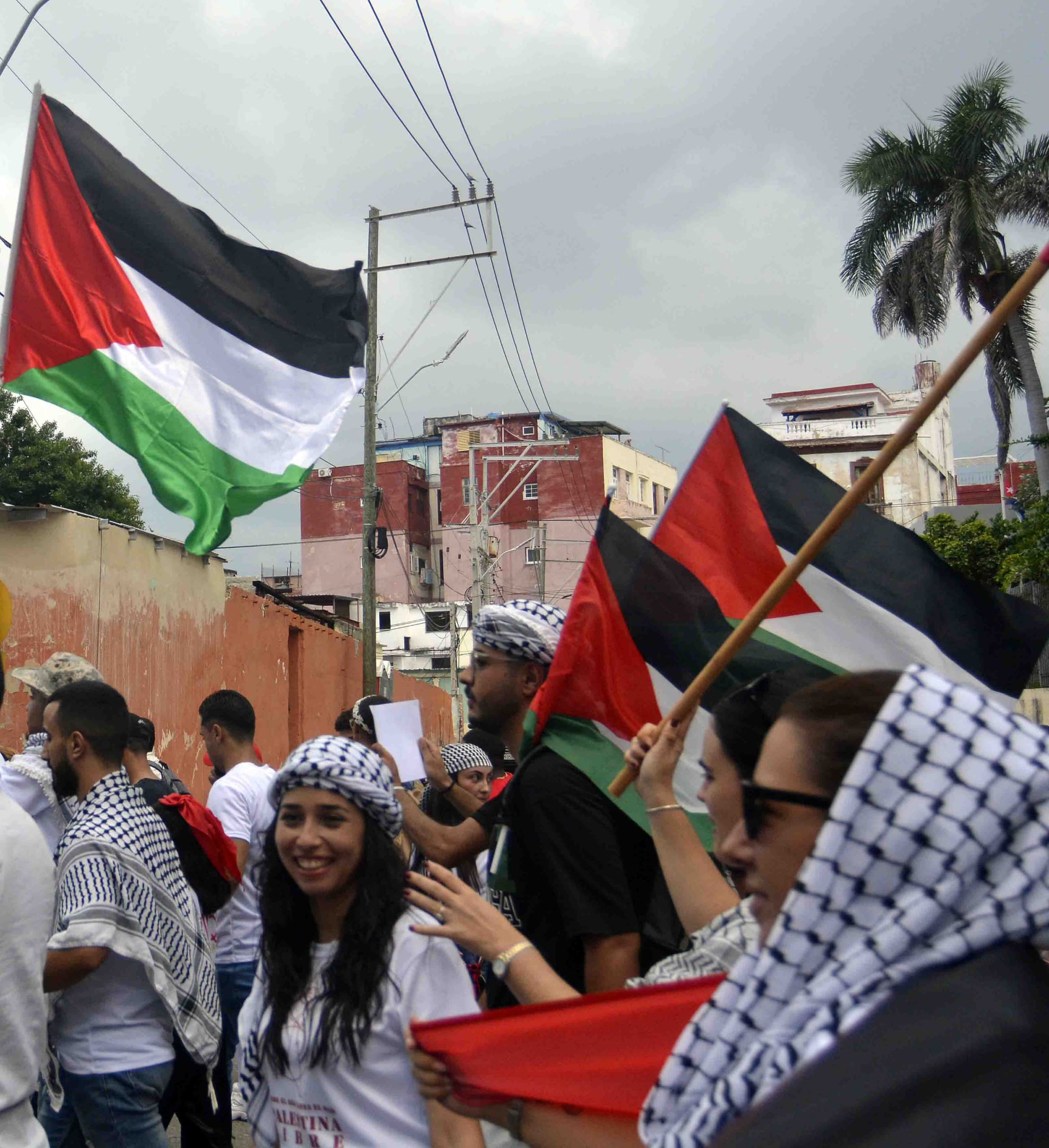 La Habana marcha en solidaridad con Palestina. 