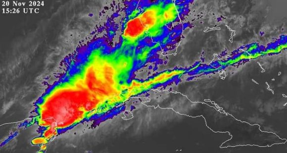 Frente frio en la region occidental.