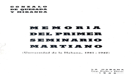 Portada de las Memorias del Primer Seminario Martiano